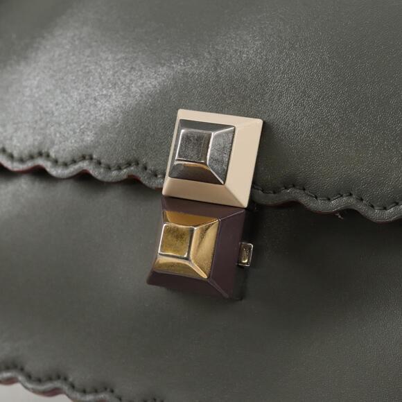 FENDI Chain Shoulder Bag Leather Gray Silver - Picture 9 of 12